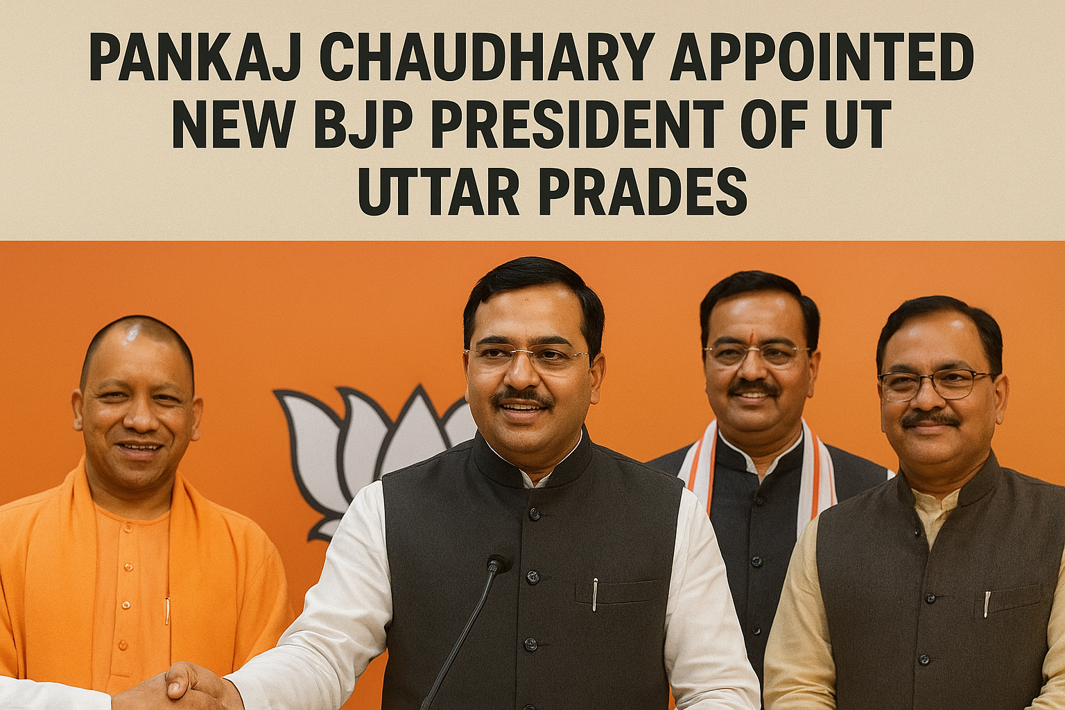 PANKAJ CHAUDHARY APPOINTED NEW BJP PRESIDENT OF UTTAR PRADESH