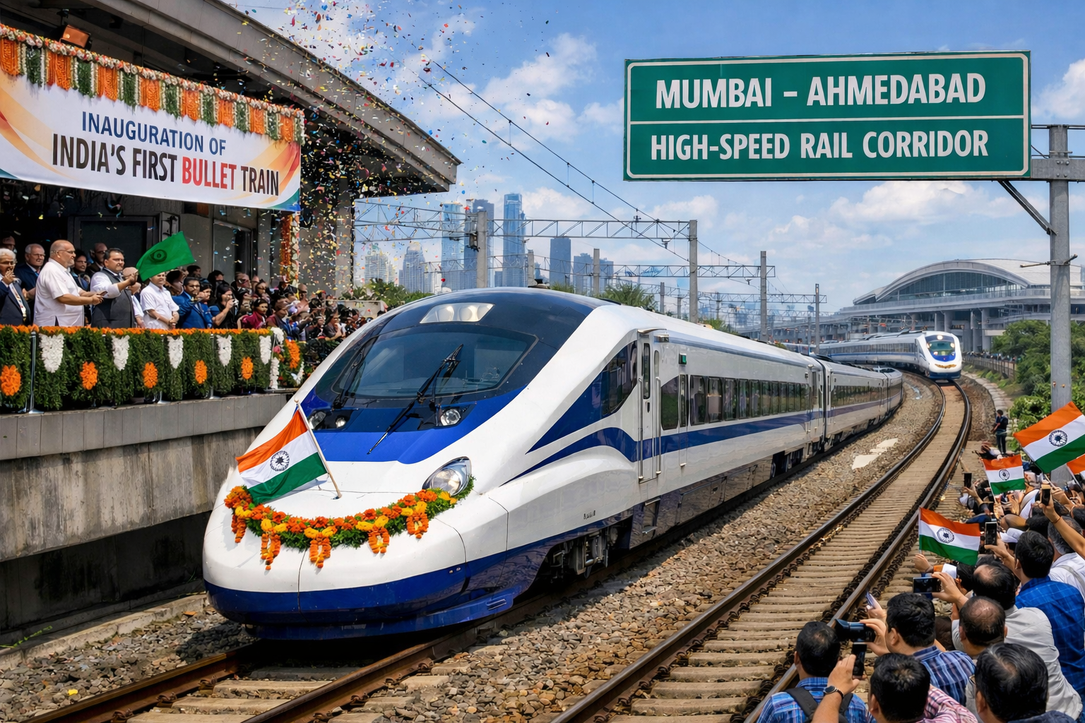 INDIA ENTERS THE HIGH-SPEED ERA: FIRST BULLET TRAIN FLAGGED OFF