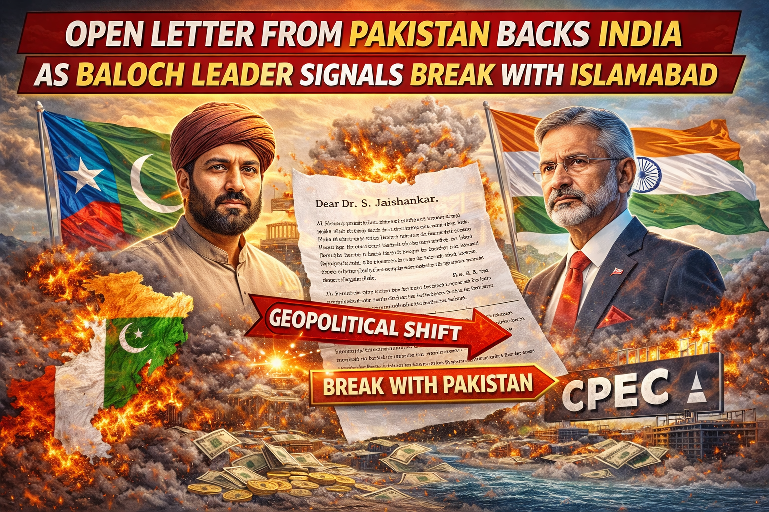 OPEN LETTER FROM PAKISTAN BACKS INDIA AS BALOCH LEADER SIGNALS BREAK WITH ISLAMABAD
