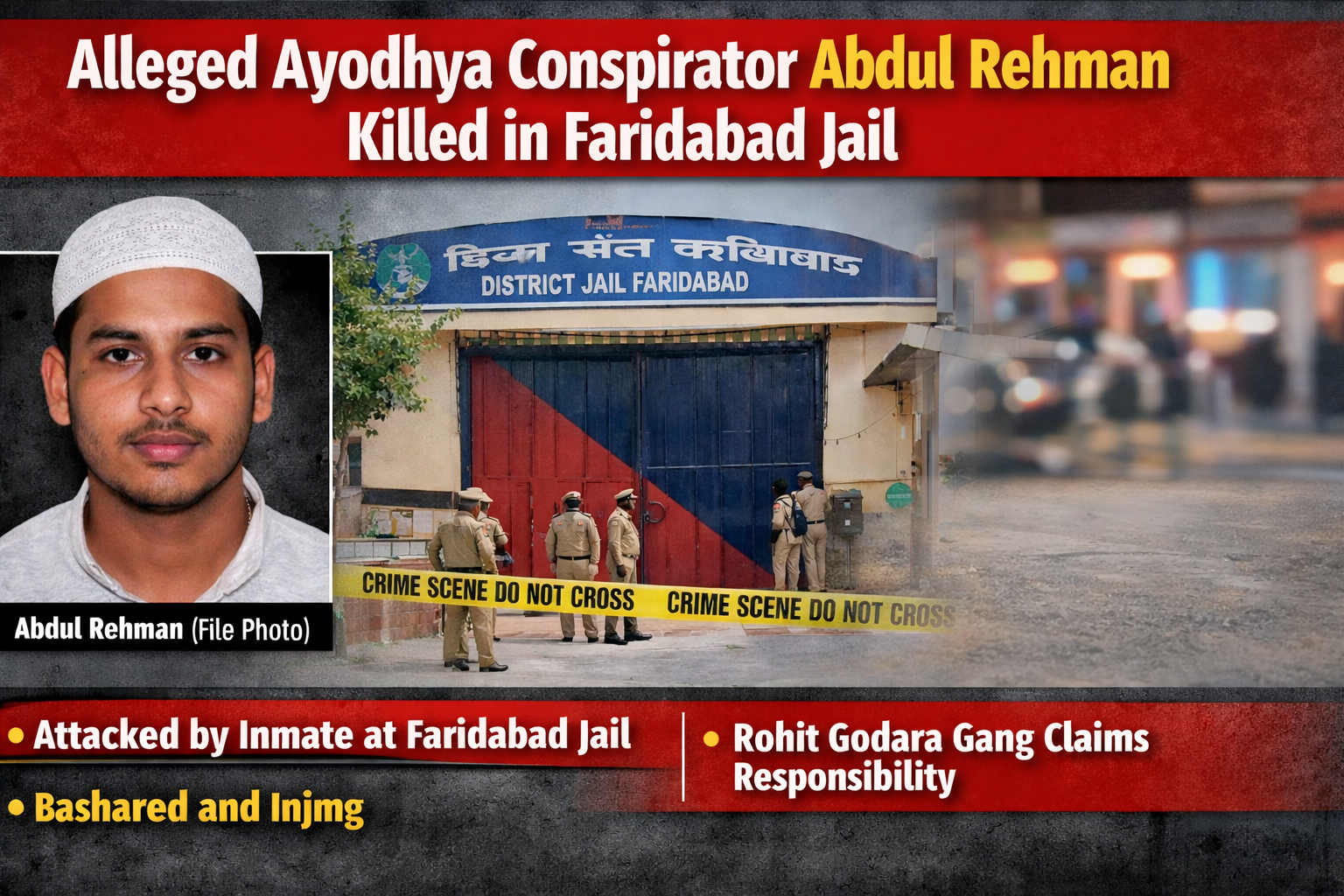 Alleged Ayodhya Ram Temple Attack Conspirator Killed by Fellow Inmate