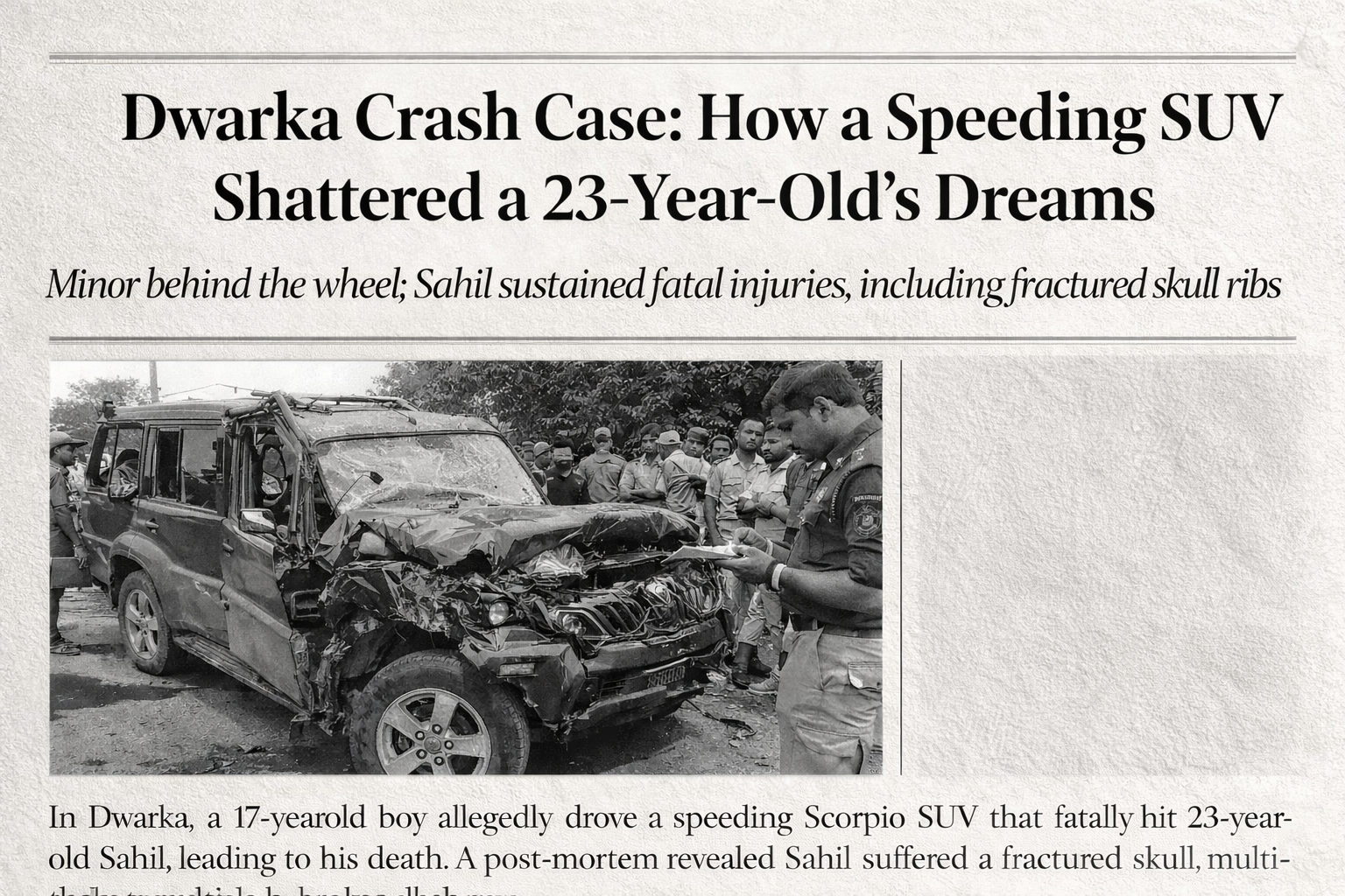 Dwarka Crash Case: How a Speeding SUV Shattered a 23-Year-Old’s Dreams